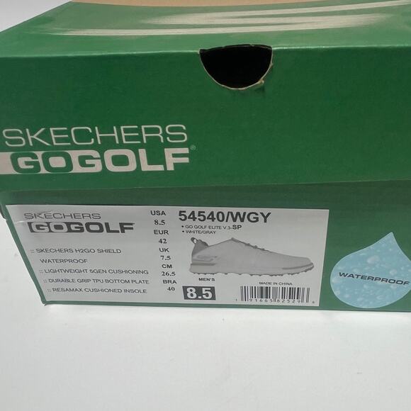 NEW Skechers Men's "Go Golf" White / Grey Waterproof Golf Shoes Orig Box SZ 8.5 - Picture 3 of 5